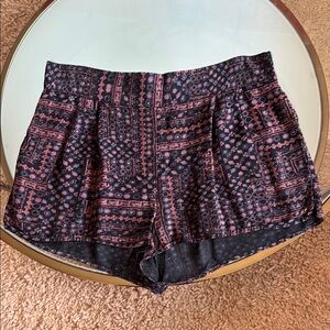 Patterned Black and Pink Women's Shorts